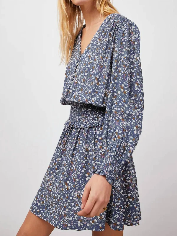 Score Huge Discounts Today!Zana Mini Dress In Blue Ditsy Floral