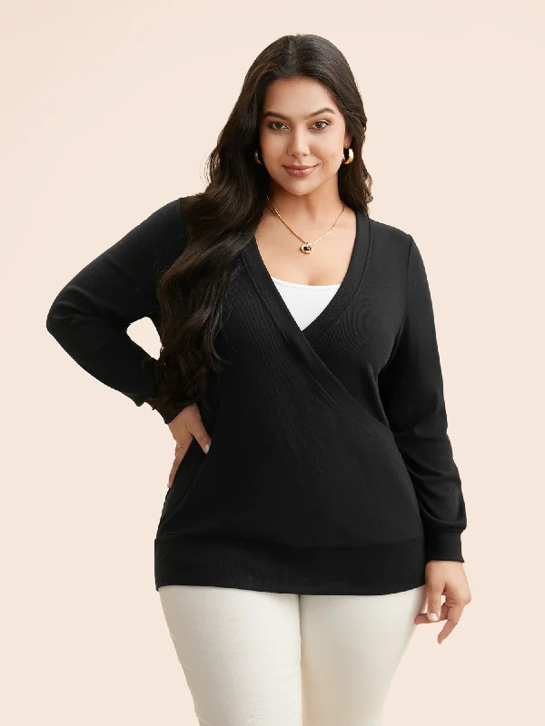 Massive Price Cuts!Airy Cozy Wrap Style Sweatshirt