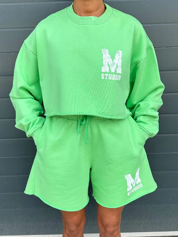 Your Wallet Will Thank You!Apple Green M Studios Cropped Sweatshirt.