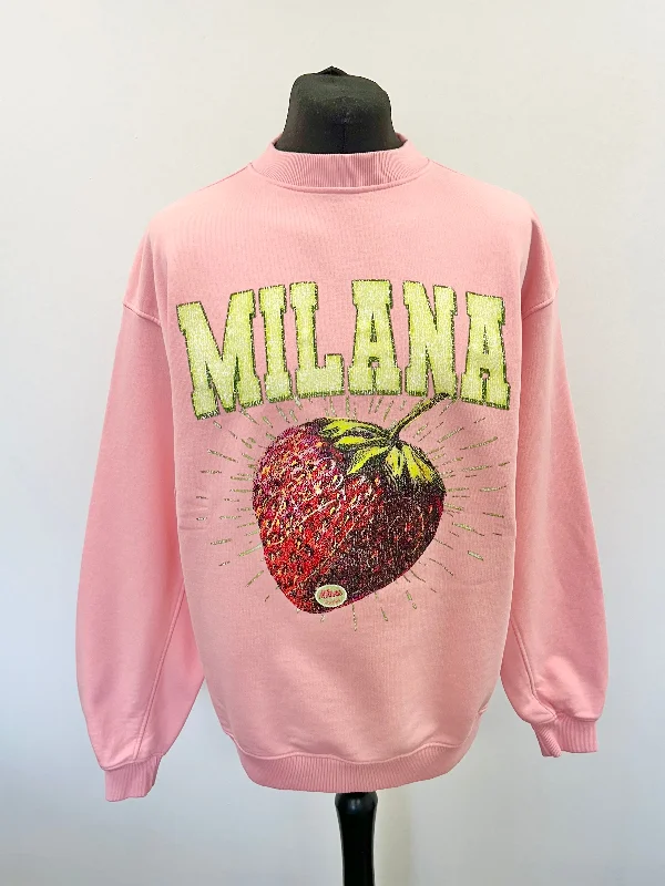 Unlock Huge Savings Now!Baby Pink Strawberry Sweatshirt.