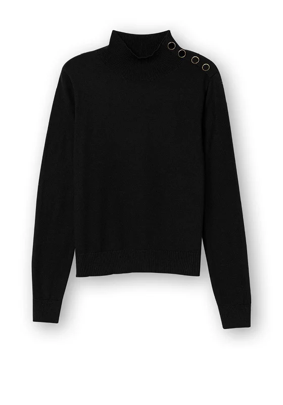 Save More Than Ever!Tiffosi Bauhaus Button Shoulder Sweater, Black