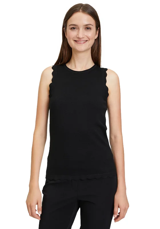 Get Ready to Save!Betty Barclay Scallop Trim Knit Top, Black
