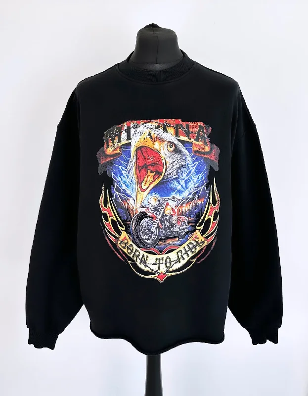 Seasonal Sale – Shop Now!#Z18 Black Eagle Open Hem Sweatshirt.