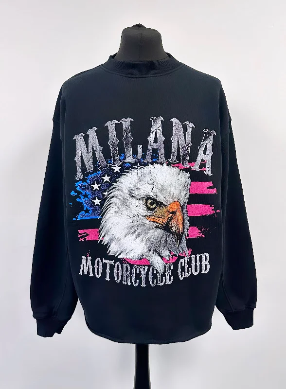 Special Discounts Inside!Black Heavyweight Vintage Open Hem Sweatshirt.