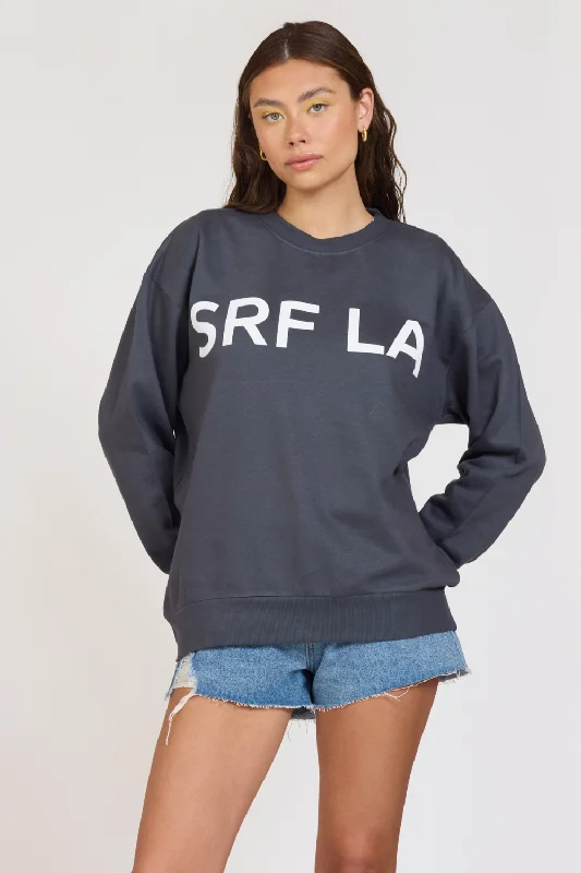 New Discounts Just Dropped!"Surf LA" Black Surf Wash Crewneck