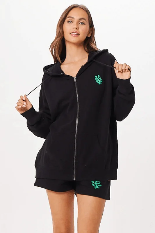 Score Huge Discounts Today!Black Tulum Jet Setter Surf Wash Zip Up