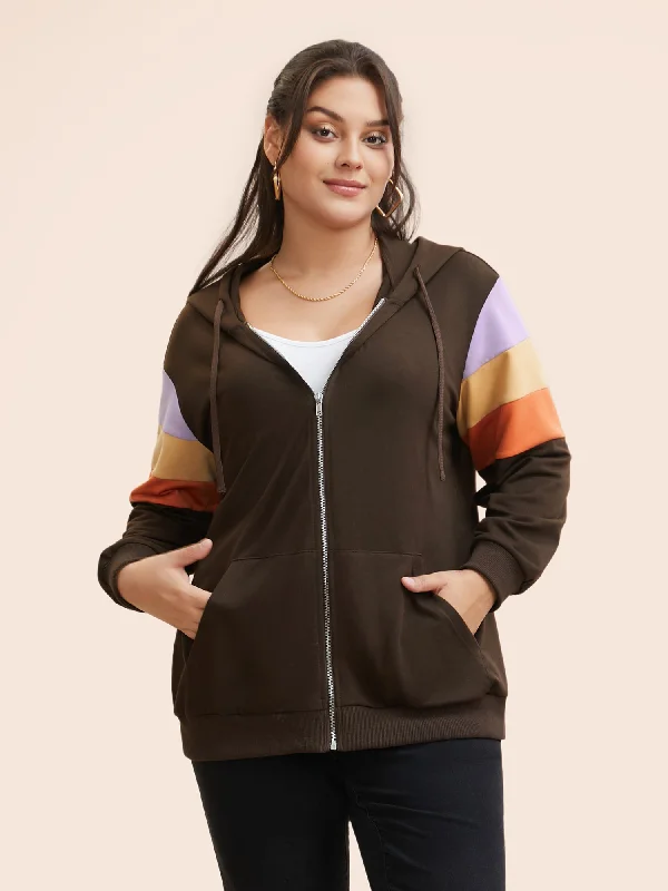 Don’t Wait – Deals Won’t Last!Colorblock Contrast Pocket Hooded Sweatshirt