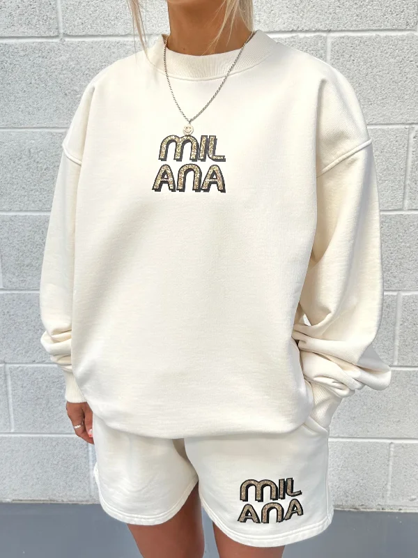 Find the Best Deals Here!Cream Embellished Sweatshirt.