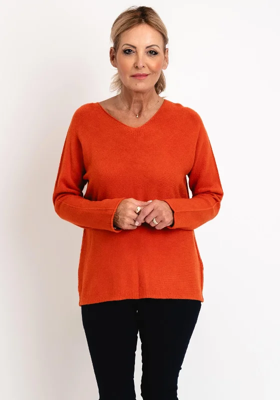Don’t Wait – Shop Today!D.E.C.K by Decollage One Size V-Neck Sweater, Orange