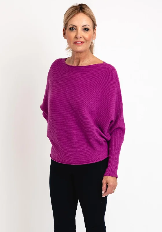 Your Chance to Save is Now!D.E.C.K by Decollage One Size Ribbed Sweater, Magenta