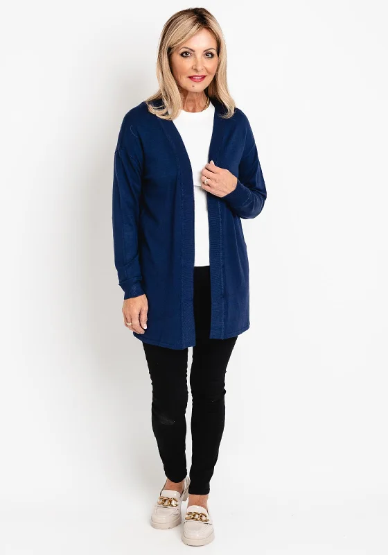 Upgrade for Less!Fransa Open Knit Long Cardigan, Navy