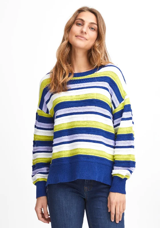 Massive Price Cuts!Fransa Striped Sweater, Dark Citron Mix