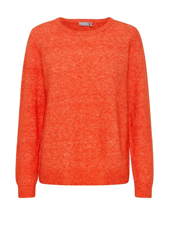 Your Dream Deal is Here!Fransa Round Neck Knit Sweater, Orange