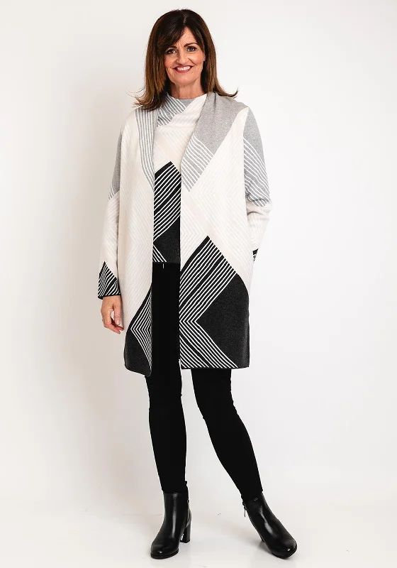 Savings You Can’t Ignore!Gerry Weber Line Pattern Long Open Knit Cardigan, Grey