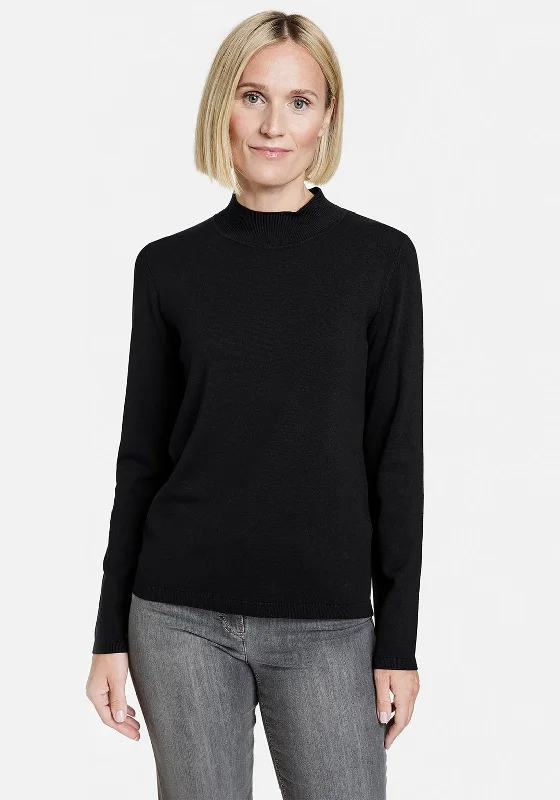 Lowest Prices Guaranteed!Gerry Weber High Collar Fine Knit Jumper, Black
