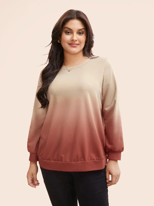 Get More, Spend Less – Shop Now!Gradient Dyeing Round Neck Sweatshirt