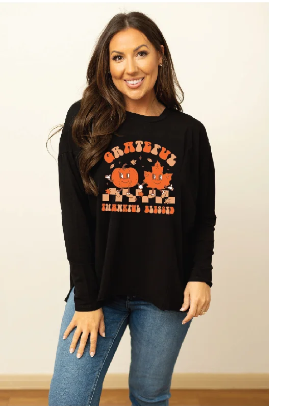 Score Big Savings Today!Grateful, Thankful and Blessed" on Black Sweatshirt
