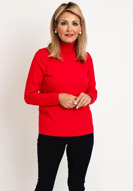 Stock Up and Save!Natalia Collection Roll Neck Knit Sweater, Red