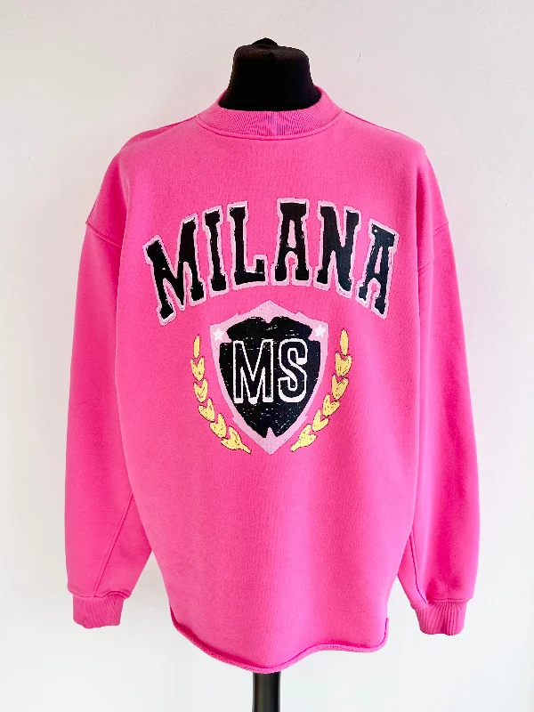 Only a Few Left – Order Now!Hot Pink Heavyweight Crest Open Hem Sweatshirt.