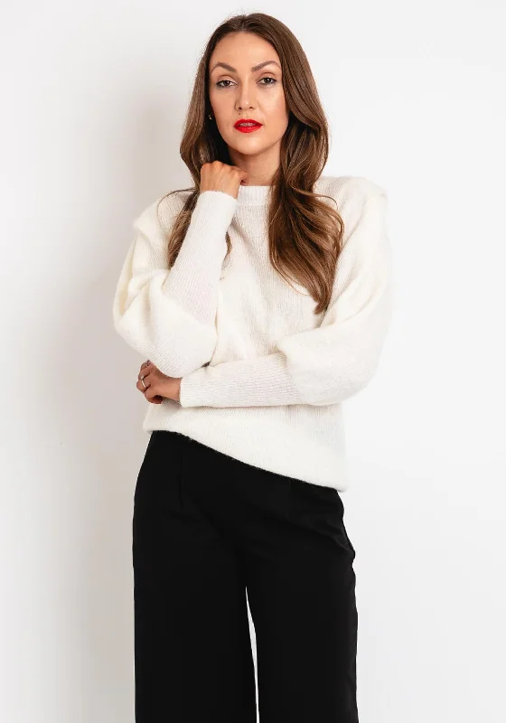Unbeatable Prices!ICHI Shoulder Panel Wool Jumper, White