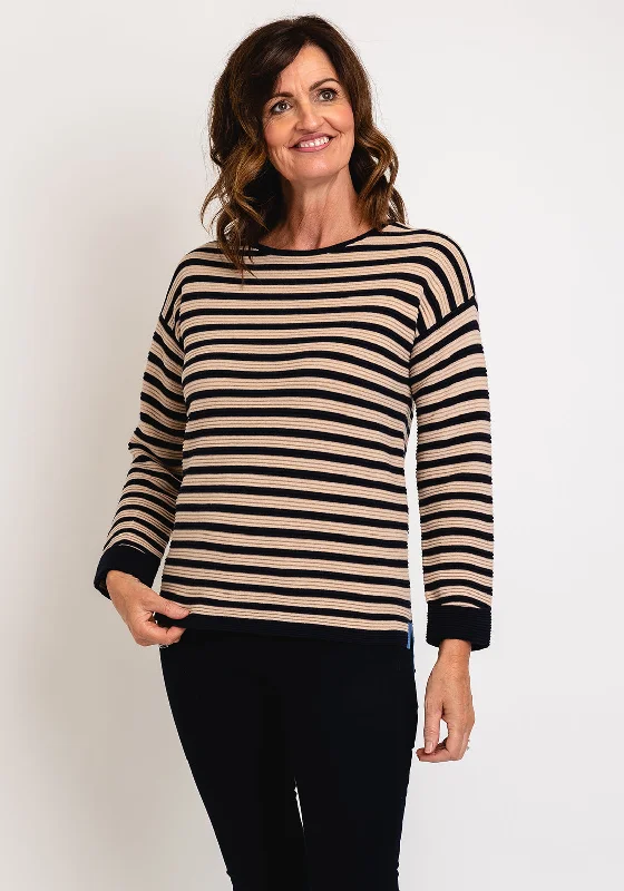 Shop Before It’s Gone!White Stuff Jana Striped Rib Jumper, Navy & Beige