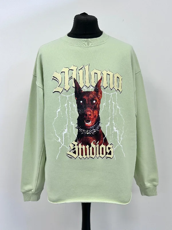 Flash Deals – Act Quickly!Matcha Green Heavyweight Graphic Open Hem Sweatshirt.