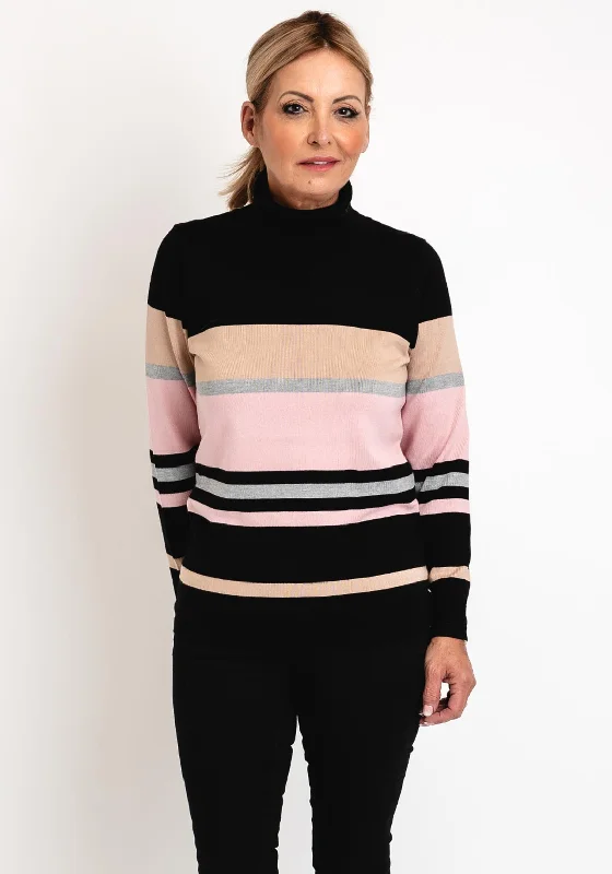 Act Fast – Limited Time Savings!Micha Roll Neck Stripe Knit Sweater, Multi