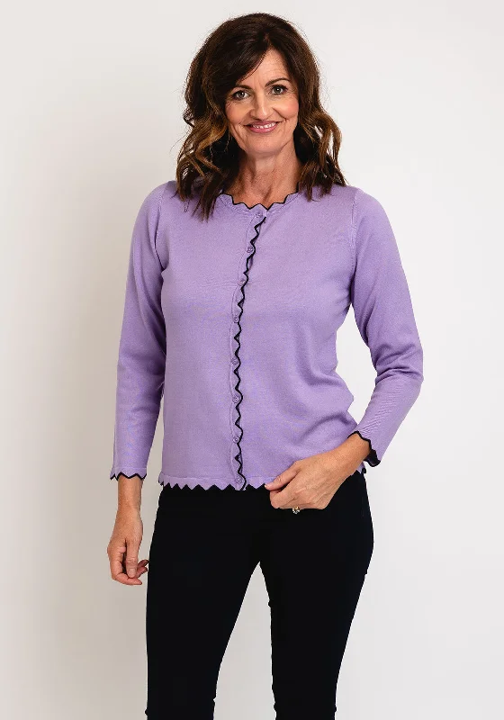 Shop Now and Save!Micha Scallop Trim Cardigan, Lilac
