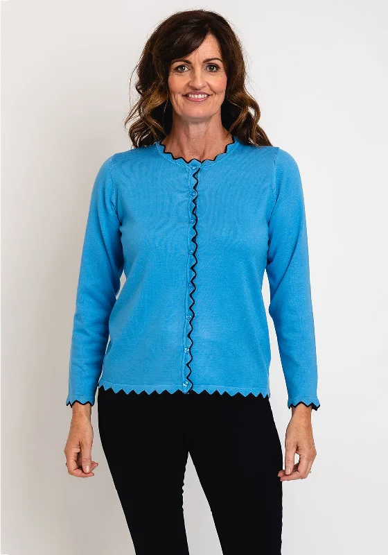 Exclusive Deals Just for You!Micha Scallop Trim Cardigan, Blue