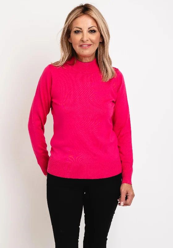 Amazing Prices You Can’t Resist!Micha Mock Neck Fine Knit Sweater, Pink