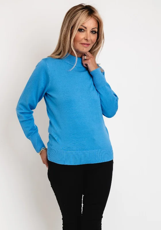 Don’t Wait – Shop Today!Micha Mock Neck Fine Knit Sweater, Blue