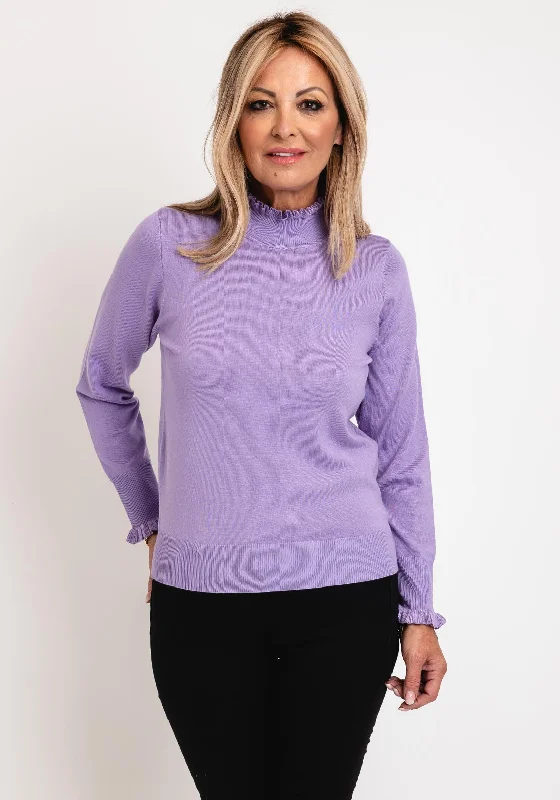 Find Your Perfect Deal Today!Micha Frilled High Neck Sweater, Lilac