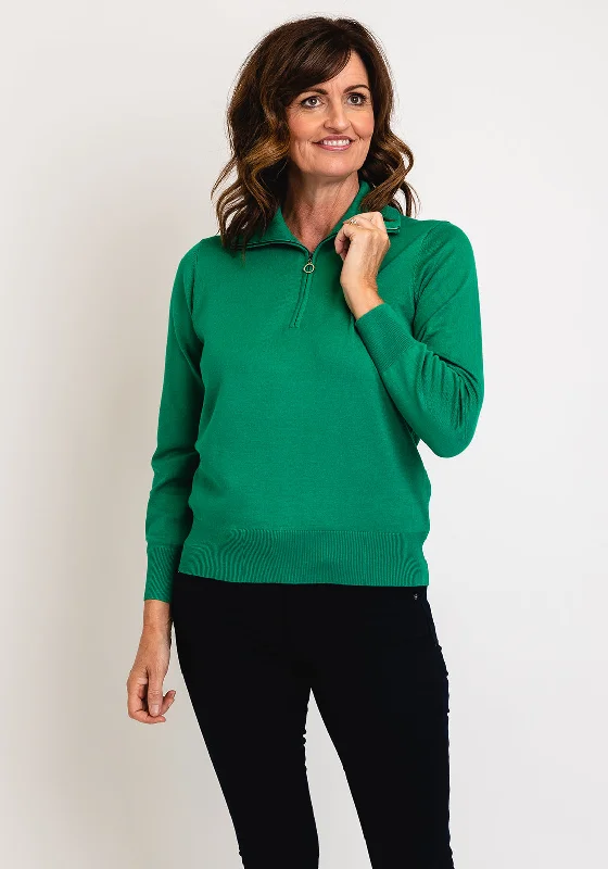 New Discounts Just Dropped!Micha Zip Funnel Neck Sweater, Green