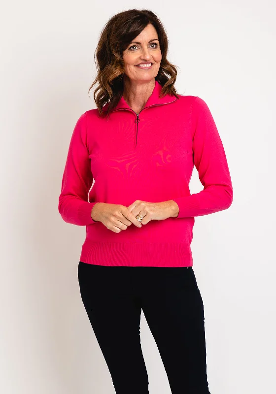 Your Favorite Sale is Back!Micha Zip Funnel Neck Sweater, Pink