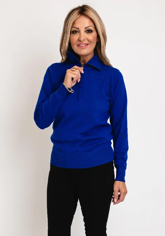 Get the Best for Less!Micha Zip Funnel Neck Sweater, Royal Blue