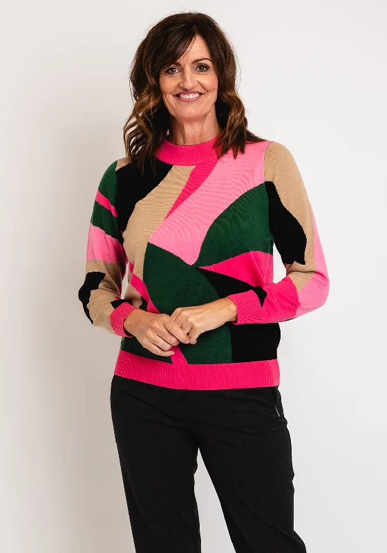 Huge Price Cuts Await!Micha Block Pattern Knit Sweater, Multi