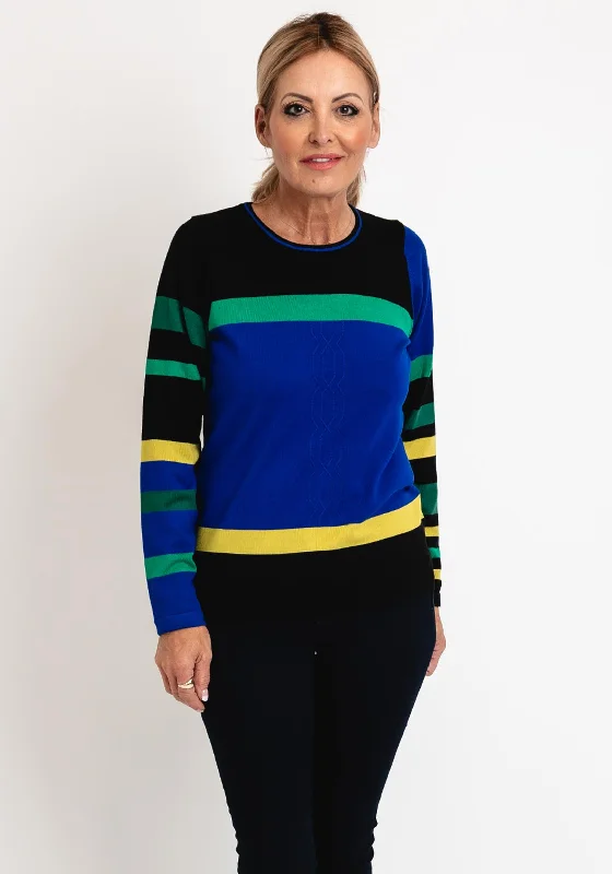Don’t Wait – Deals Won’t Last!Micha Round Neck Stripe Knit Sweater, Multi