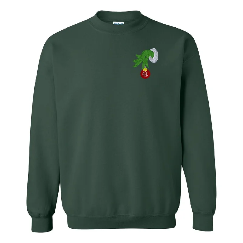 Don't Miss Out!Monogrammed Grinch Hand Crewneck Sweatshirt
