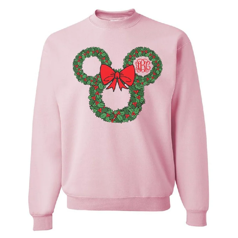 Grab Yours Before It’s Too Late!Monogrammed 'Minnie Christmas Wreath' Crewneck Sweatshirt