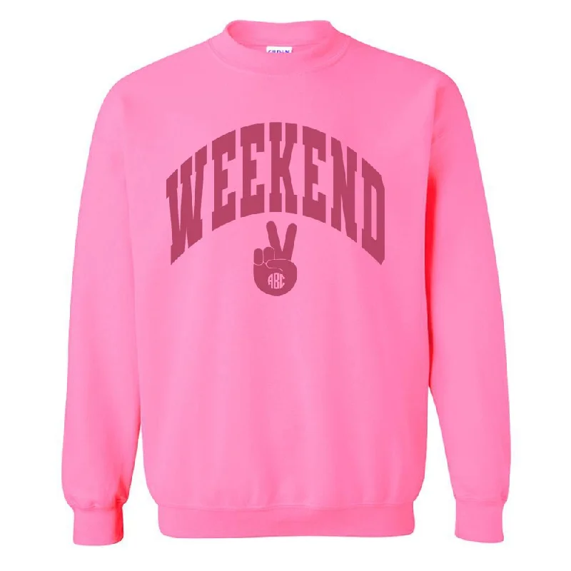 Seasonal Sale – Shop Now!Monogrammed 'Weekend' Neon Crewneck Sweatshirt