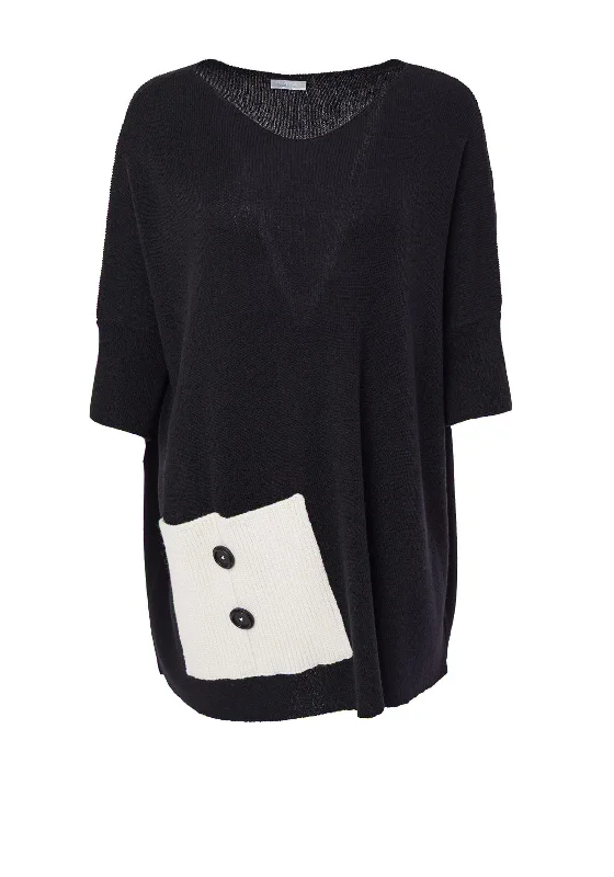 Today’s Deals, Tomorrow’s Regrets!Naya Patch Pocket Detail, Wool Sweater, Black