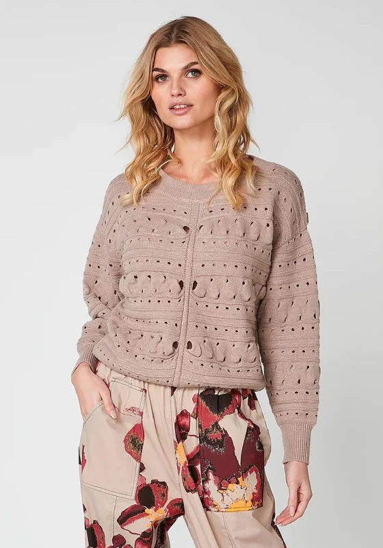 Bigger Savings, Better Shopping!NU Denmark Rokka Cut-Out Pattern Knit Sweater, Sea Sand
