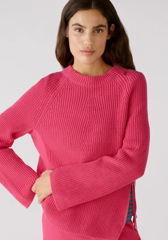 Best Price of the Season!OUI Zip Up Side Detail Knitted Jumper, Pink
