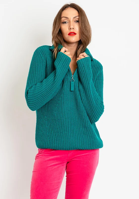 Act Fast – Limited Time Savings!OUI High Neck Half-Zip Knit Jumper, Green