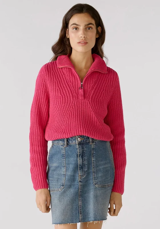 Shop Smart, Save Big!OUI High Neck Half-Zip Knit Jumper, Pink