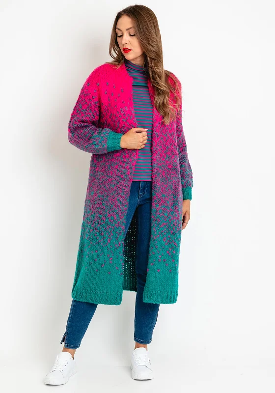 Exclusive Savings This Week!OUI Ombre Knit Long Cardigan, Pink & Green