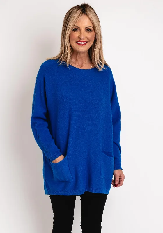 Your Favorite Sale is Back!Natalia Collection One Size Knit Relaxed Sweater, Royal Blue Your Favorite Sale is Back!Natalia Collection One Size Knit Relaxed Sweater, Royal Blue