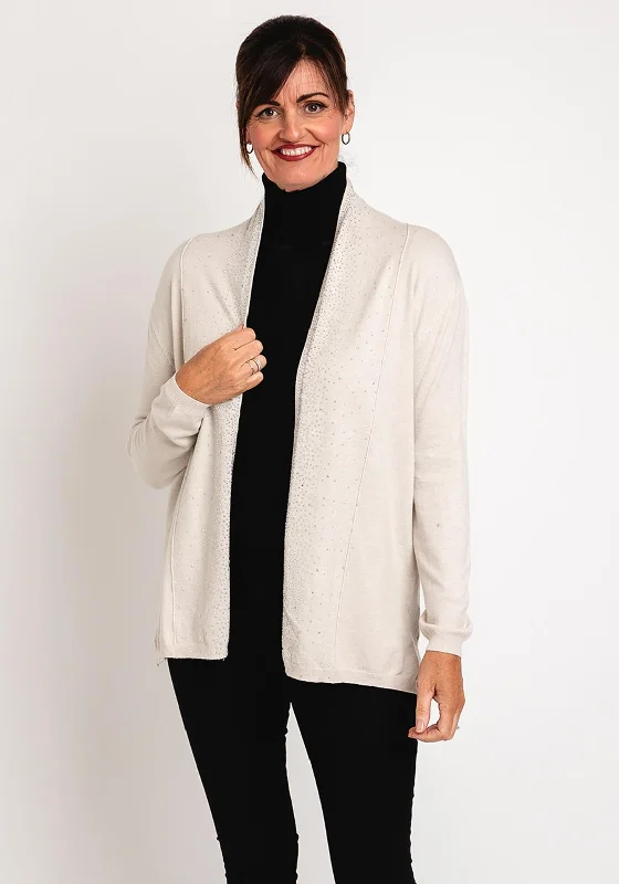 Every Deal is a Steal!Natalia Collection One Size Diamante Waterfall Fine Knit Cardigan, Beige Every Deal is a Steal!Natalia Collection One Size Diamante Waterfall Fine Knit Cardigan, Beige