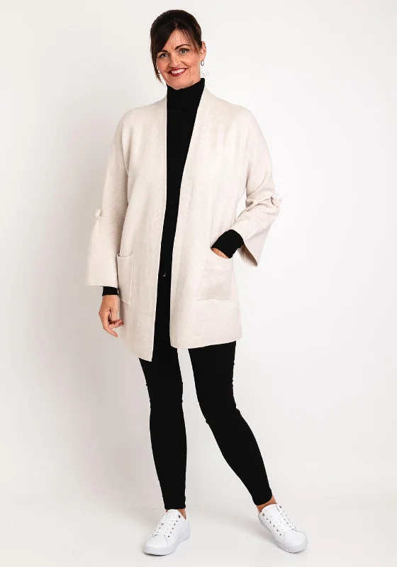 More Discounts, More Joy!Natalia Collection One Size Relaxed Bow Cardigan, Beige