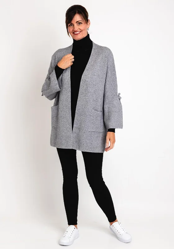 Incredible Savings Inside!Natalia Collection One Size Relaxed Bow Cardigan, Grey